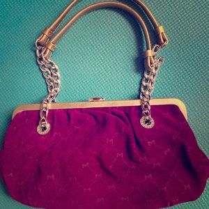 Michael Kors suede chain satchel in raspbe…